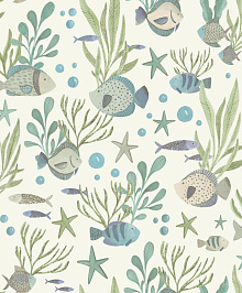 Детские зелёные обои Grandeco Little Dreamers LD 3309
